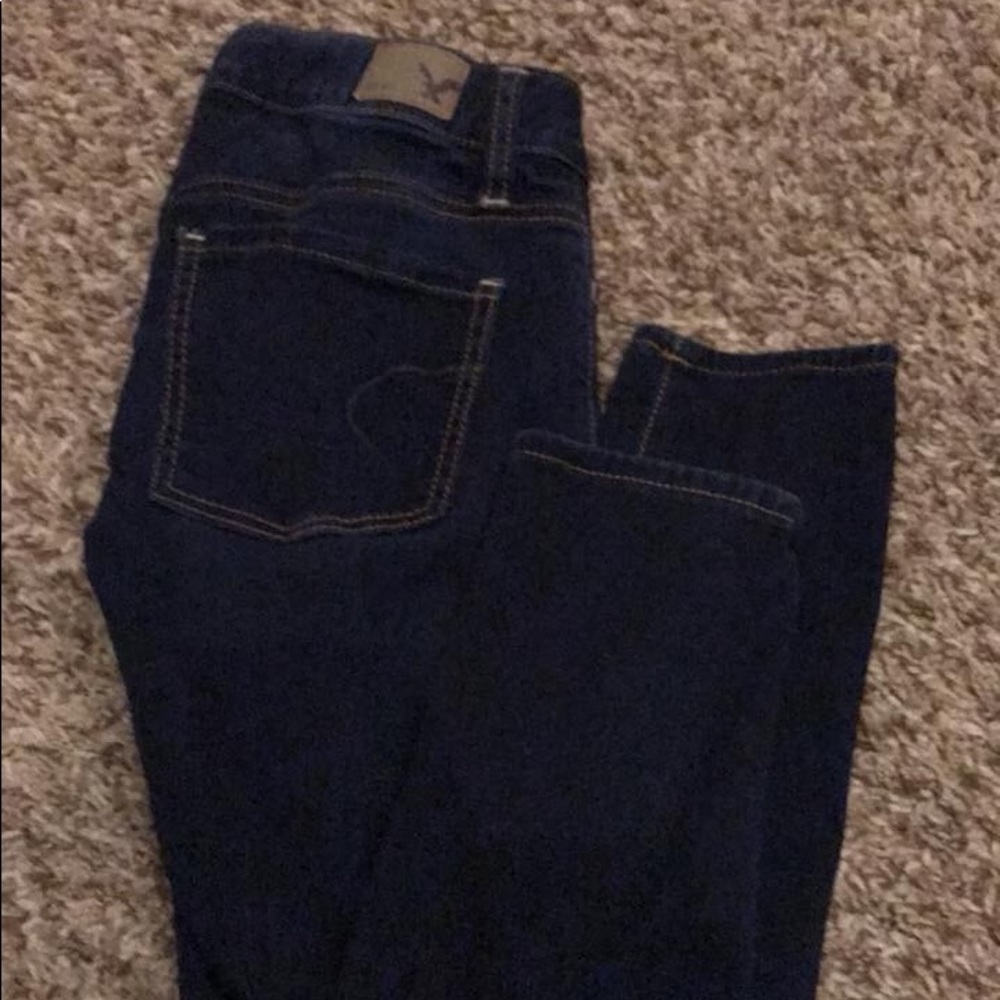 Dark wash skinny crop american eagle jeans